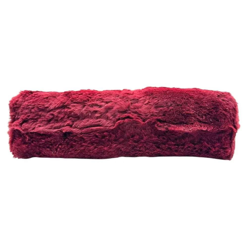 Chanel Burgundy Rabbit Fur Shoulder Tote Bag 2000-03